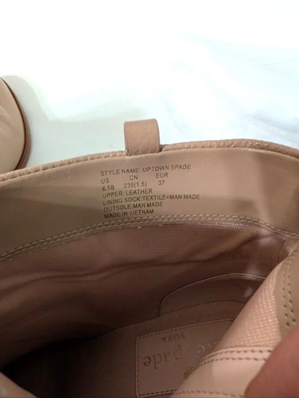 KATE‎ SPADE NEW YORK Women's Uptown Pebbled Leather Block Heel Booties Tan 6.5B